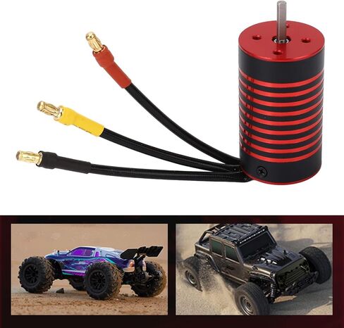 RC Brushless Motor, 2845 Waterproof Motor Rustproof Aluminum Alloy 4 Pole RC Truck Car Boat Motor Replacement for 1/12 1/14 RC Car RC Car 3.175mm Shaft Motor RC Vehicles Truck Update Parts(2800KV) in Saudi Arabia
