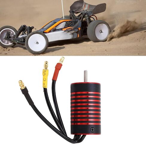 RC Brushless Motor, 2845 Waterproof Motor Rustproof Aluminum Alloy 4 Pole RC Truck Car Boat Motor Replacement for 1/12 1/14 RC Car RC Car 3.175mm Shaft Motor RC Vehicles Truck Update Parts(2800KV) in Saudi Arabia