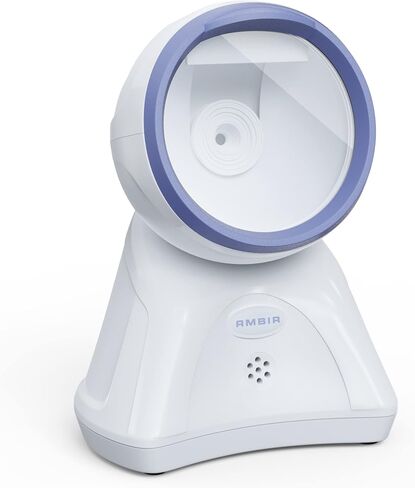 Ambir DB100 اليدين المجانية والتشغيل Omni -Directional Desktop USB 1D ، 2D و QR Scanner - Black/Orange in Kuwait