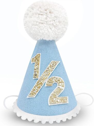 1/2 Birthday Hat for Baby Boys Handmade 6 Months Birthday Celebration Netural Boho Hat for Party Outfit Decorations in Saudi Arabia