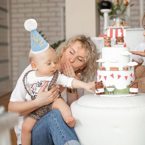 1/2 Birthday Hat for Baby Boys Handmade 6 Months Birthday Celebration Netural Boho Hat for Party Outfit Decorations in Saudi Arabia