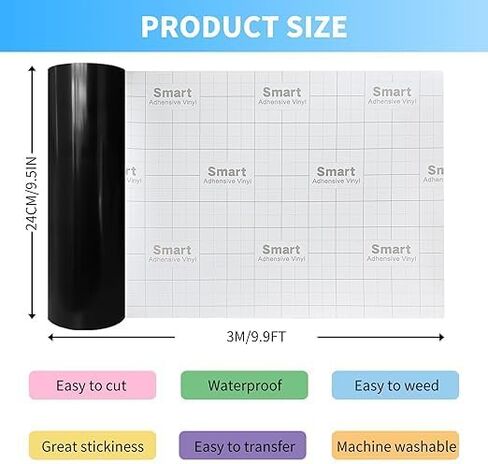 Smart Vinyl Permanent for Cricut Joy Xtra, Craft Adhesive Vinyl, 18 Colors Vinyl Bundle Pack for Signs Stickers Decals Walls Doors & Windows in Kuwait