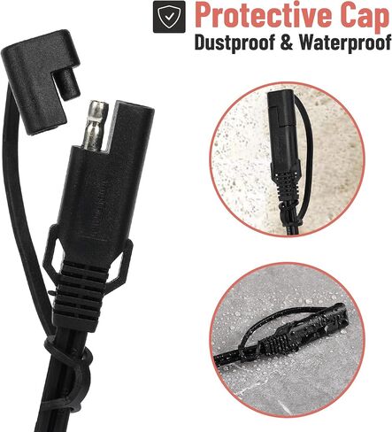 Bates- SAE Battery Connector, 2 Pack, 2 FT, SAE to O Ring Terminal Harness, 2 Pin Battery Connector, SAE Connector, Battery Quick Connect, SAE Extension Cable, Battery Cable Connector, SAE Adapter in Saudi Arabia