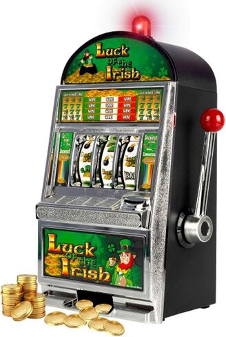 Slot Machine - Las Vegas Game with Casino Sounds, Flashing Lights, and Chrome Trim - Accepts 98-Percent of World Coins by Trademark Poker in Saudi Arabia