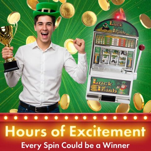 Slot Machine - Las Vegas Game with Casino Sounds, Flashing Lights, and Chrome Trim - Accepts 98-Percent of World Coins by Trademark Poker in Saudi Arabia