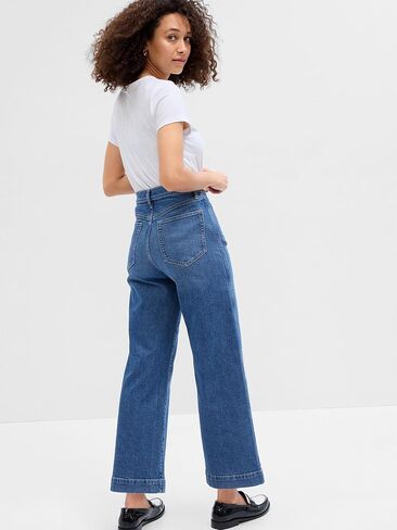 GAP Womens High Rise Wide Leg Jeans Candy Coral 31 in Saudi Arabia
