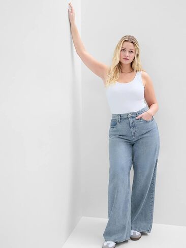 GAP Womens High Rise Wide Leg Jeans Candy Coral 31 in Saudi Arabia