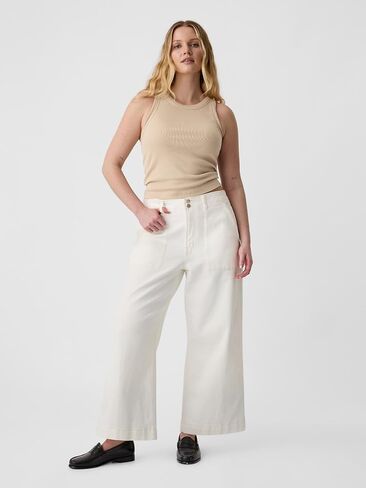 GAP Womens High Rise Wide Leg Jeans Candy Coral 31 in Saudi Arabia