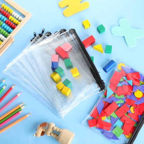 48 PCS Clear PVC Pencil Pouch Bulk 8.66 × 5.71 بوصة قلم رصاص حقيبة قلم رصاص ناعم. in Saudi Arabia