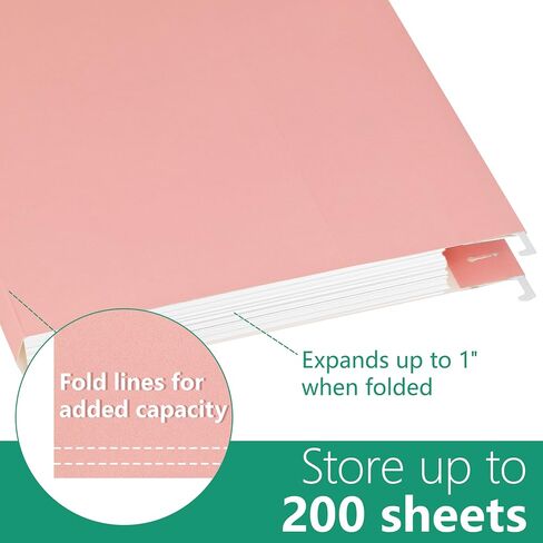Hanging File Folders Letter Size,Pastel Colors,6 Pack Hanging File Folders with 1/5-Cut Tabs,Heavy Duty 1 Inch Expansion,Stay Organized for Your Home and Office Bulk File,Documents and Paper in Kuwait