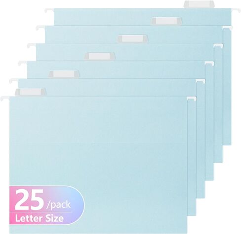 Hanging File Folders Letter Size,Pastel Colors,6 Pack Hanging File Folders with 1/5-Cut Tabs,Heavy Duty 1 Inch Expansion,Stay Organized for Your Home and Office Bulk File,Documents and Paper in Kuwait