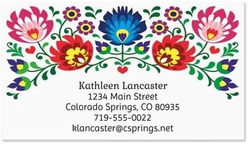 Colorful Images Cheerful Florals Personalized Business Cards - 2" x 3 1/2", 250 Single Sided Personal Custom Card Bundle Printed on Heavy Duty 80# Cover Paper Stock in Saudi Arabia