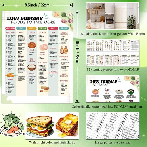iyouthlife 13 Pcs Diabetes Food List Chart & Meal Planner, Diabetic Meal Plan Glycemic Index Food Grocery Chart for Blood Sugar Control in Saudi Arabia
