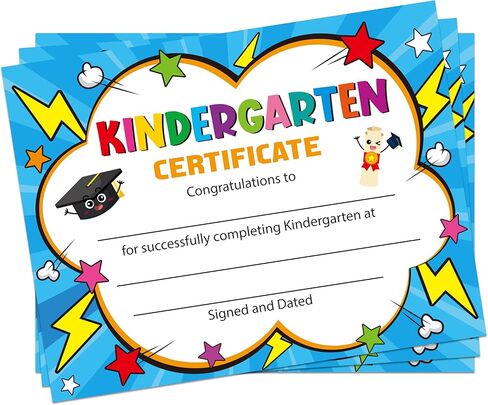30pcs Preschool Certificates Paper, Kindergarten Graduation Gifts Diploma Certificate of Achievement Decorations for Printing, End of Year Student Gifts Graduation Ceremony Award Certificates in Saudi Arabia