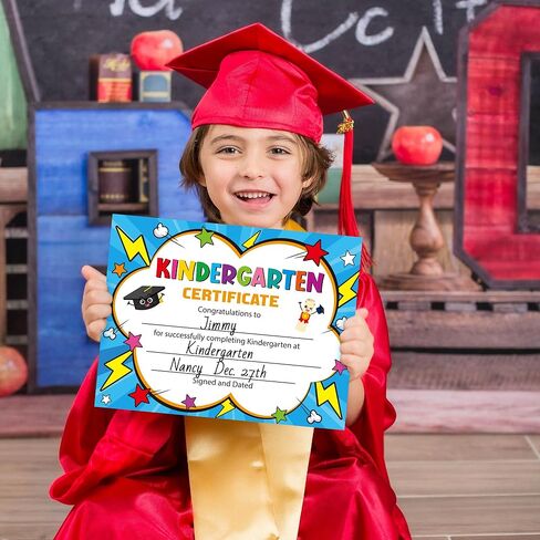 30pcs Preschool Certificates Paper, Kindergarten Graduation Gifts Diploma Certificate of Achievement Decorations for Printing, End of Year Student Gifts Graduation Ceremony Award Certificates in Saudi Arabia