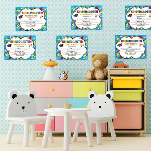 30pcs Preschool Certificates Paper, Kindergarten Graduation Gifts Diploma Certificate of Achievement Decorations for Printing, End of Year Student Gifts Graduation Ceremony Award Certificates in Saudi Arabia