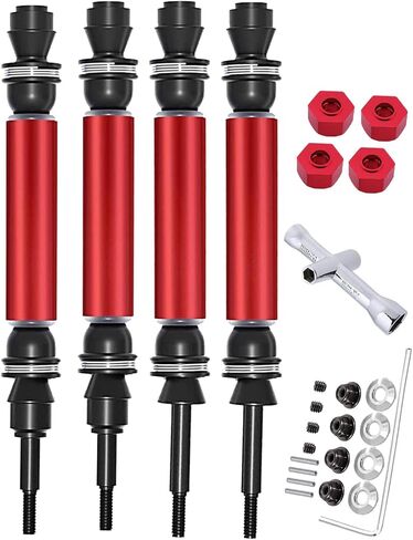 Drive Shaft CVD Upgrades Part for 1/10 Slash 4x4 VXL Platinum Ultimate,Rustler VXL 4X4,Stampede VXL 4X4,Hoss VXL,ARRCat 4pcs Front & Rear RC Hop-Ups Parts with Wrench,Navy Blue(More Power) in Saudi Arabia