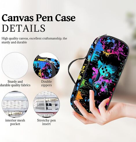 Game Pencil Case for Boys Kids, Large Capacity Pencil Pouch for School, Gaming Pencil Box, Gamer Pen Bag Stationary Organizer for Teens Adults (Gaming 2) in Saudi Arabia