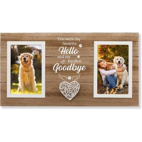 Sympathy Gifts for Loss of Dog, Dog Memorial Picture Frame for Pet Loss of Gift, Pet Loss Remembrance Gifts Large Picture Frame, Holds 2pcs 4x6 Pictures