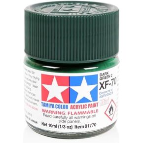 TAMIYA Acrylic Mini XF70 Flat Dark Green TAM81770 Plastics Paint Acrylic