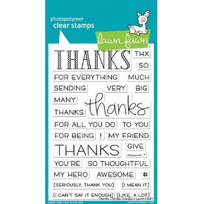 Lawn Fawn Clear Stamps 4"X6"-Thanks Thanks Thanks -LF2405