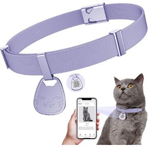 Cat Collar with QR Code Name Tag, Breakaway Kitten Collar for Boy & Girl Cats, Ultra Soft Elastic Adjustable Band, Safety Break Away Buckle, Comfortable & Secure Pet ID Collar (6"-12"), Iridescent