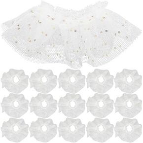 30pcs Mini Tutu Skirt for Doll Clothes and Accessories, Beige Tulle Skirts for DIY Doll Dress 2.75x1.37x1.18in