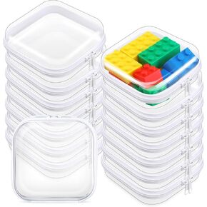 15 Pcs Clear Hard Shell Zipper Case Plastic Bins Transparent Double Zippers Hard Pouch Clear Plastic Storage Box Containers for Building Blocks Cosmetics, Puzzles(7.5 x 4 Inches)
