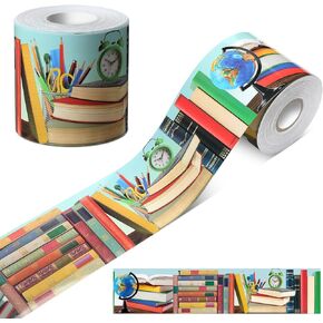 Haull Book Parade 78.74 Inch Straight Border Trim Decorative Bulletin Border Trim Rolled Classroom Bulletin Board Borders Study Classroom Decorations for Preschool Teachers School Home Supplies