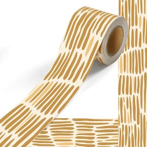 Boho Bulletin Board Borders, 50 Feet Boho Classroom Decorations with White Spots on Blue Background Straight Rolled Border Trim for Back to School Decotations Classroom Door Wall Decor