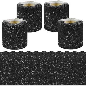 4 Rolls 131.2Ft Glitter Bulletin Board Borders – Colorful Scalloped Borders for Bulletin Board Trim – DIY Classroom Decor for Teachers, School and Office, Class Decorations in Kuwait