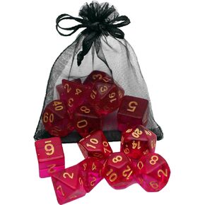DND DICE SET -7 DICES POLYHEDRAL مناسبة للأبراج المحصنة آند دراغونز RPG ، MTG لعب ألعاب الطاولة - الجودة المتميزة ، دائمة ، ودقة متوازنة (أصفر شفاف) in Kuwait
