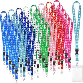Geyoga 40 Pack Cruise Lanyards Bulk Cruise Ship Lanyards with Waterproof Id Holder Carnival Lanyard for Ships Key Cards assentials حامل بطاقة