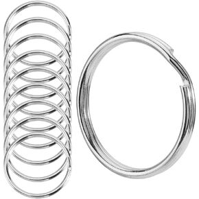 1 Box 60Pcs Flat Split Key Rings Antique Bronze Keychain Rings Metal 1 Inch Round Circular Iron Open Double Loop Keyrings Clips for Home Car Keys Keychains Crafts Organization Accessories
