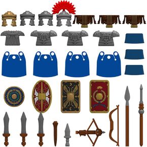 Medieval Roman Armor Building Blocks Set - DIY Ancient Legionary Soldier Model with Historical Accessories - Premium Display Kit for Adult Collectors & History Enthusiasts (31PCS)