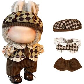 Clothing Set 17cmChic Style Set Clothes Overalls (Brown Set 1)