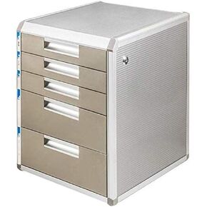 خزائن الملفات 5th Floor Innovation Design Design Wood Grain ، Silver Office File Manager Locker Desktop Manager Furniture (A) (A)