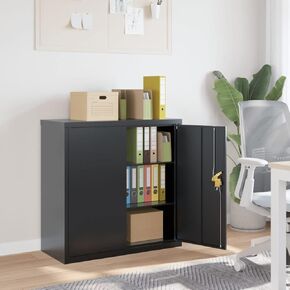 File Cabinet Anthracite 35.4"x15.7"x35.4" Steel,Organize Your Office Files with Our Durable and SpaceSaving Filing Cabinet Office Furniture File Cabinets