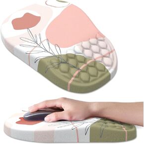 Ergonomic Mouse Pad Wrist Support, with Memory Foam & Non-Slip PU Base, Comfortable Massage Design Mouse Pad Relieve Wrist Fatigue&Pain, Suitable for Computer, Office and Home(01Black)