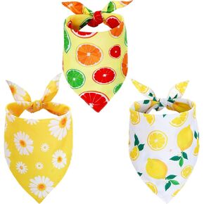 3Pcs Summer Dog Bandanas Reversible Dog Scarf Adjustable Triangle Pet Bandanas for Medium Large Puppy Pet Decorations