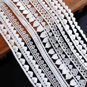 10 Yards(10 Types) Ultra-Narrow Heart-Patterned Lace Trims Set 1 Yard per Strip for Tiny Clothes Decor, DIY Crafting, Sewing, and Festive Holiday Home Accents Trim （10 Styles Mixed
