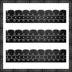 Leinuosen 50.5 ft Squiggles and Dots Die Cut Border Trim 44 Pcs Bulletin Board Border with 20 Sheet Glue Point Dots Bulletin Back to School Decoration for Classroom School Office(White with Black)