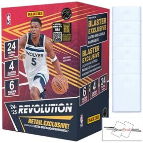 2024-25 Panini Revolution Basketball NBA Blaster Box with 24 Trading Cards + 6 Toploaders + StreetCards Magnet!