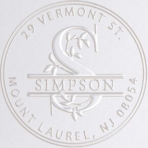 Monogram Address Embosser Seal Stamp Personalized Customized Monogram Wedding Invitations 1 x 5/8"
