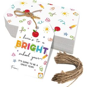50Pcs Happy First Day of School Gift Tags for Teachers or Students, Welcome Back to School Decoration and It's Going to be a Sweet School Year (Sweet)