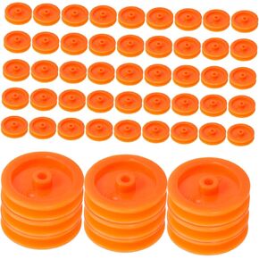 Gatuida 100pcs عجلة بكرة بلاستيكية للمشاريع العتاد الصغير لسيارات الألعاب والإكسسوارات الحرفية للهندسة الفتاة والبناء النموذجي