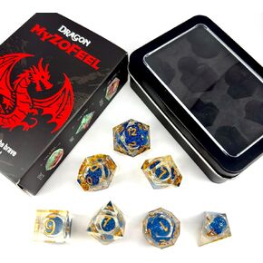 Liquid Core DND Dice Set,Dungeons and Dragon Game Dice Set D&D Gifts with Box,7Pcs Sharp Edge Resin Dungeons and Dragons Polyhedral Role Playing Gaming (Liquid Core, Red)
