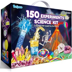 150 Experiments Science Kit for Kids, Chemistry Set, Scientific Christmas Birthday Toys Gifts Ideas for Boys Girls, Break Geodes, Volcano,S.T.E.M Learning Projects