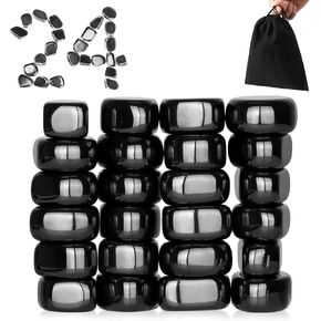 24pcs Black Large Fridge Magnets Stones Science Kit, Irregular Polished Magnetic Whiteboard Locker, Home Kitchen Refrigerator Magnets, Neat Perfect Decorations Gifts Teacher Researcher