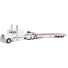 First Gear DCP 1/64 White Peterbilt 389 w/Landoll 440B-50CA Traveling Axle Trailer 60-2033